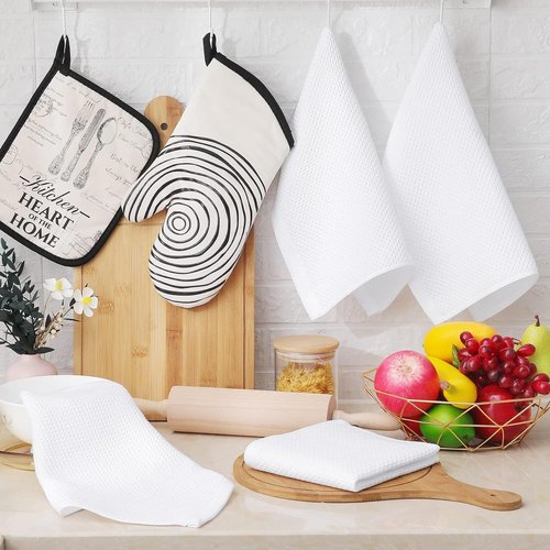 Homaxy 100% Cotton Dish Cloths - Ultra Soft, Absorbent & Quick Drying | 12x12 Inches, 24-Pack, White