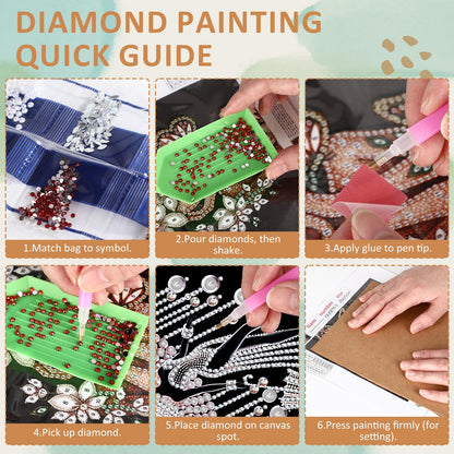 Jaloro 6 Pack 8 x 8 Inch 5d Crystal Diamond Painting Kits for Adults, Elegant Woman Butterfly Flower Diamond Art Kits, DIY Rhinestone Picture Sets for Beginner Artist Home Wall Decor Gifts, No Frame