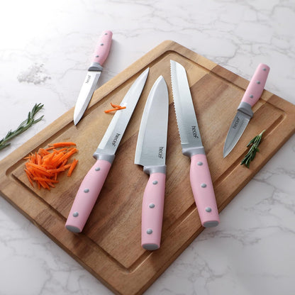 hecef Kitchen Knife Set with Magnetic Strip, 6 pcs Professional Knives Set for Kitchen, 13-inch Magnetic Strip