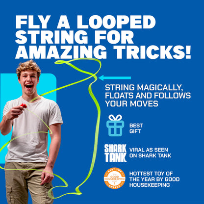 ZipString Original - As Seen on Shark Tank - Classic Rope Launcher Toy, Perfect for Kids & Adults - Fly a String Loop in The Air for Endless Tricks & Fun, Wonderment Awaits, Aesthetic Aqua