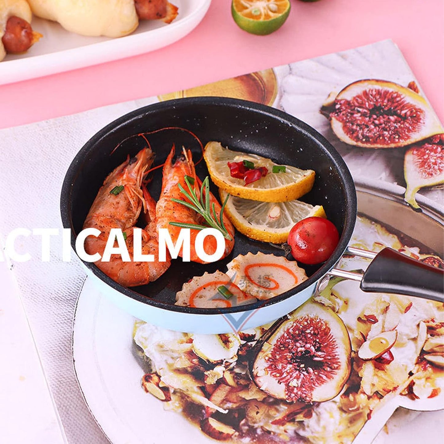 Mini Frying Pan, Stainless Steel Eggs Pancakes Induction Pot, Round Breakfast Small Fry Egg Pan with Long Handle