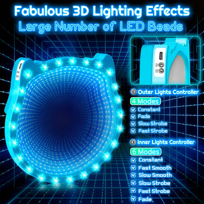 Elecdemic 3D LED Light Up Toss Catch Ball Game Set Fidget Toys Baseball Gifts Outdoor Outside Backyard Party Glow in the Dark Sticky Paddle Mitt Age 3 4 5 6 7 8 9 10 11 12 Year Old Boy Girl Kids Adult