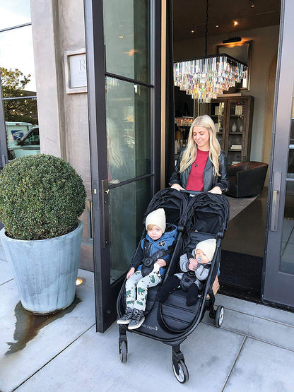 Baby Jogger® City Tour 2 Side by Side Double Stroller, Compact Twin Stroller Design, Easy-To-Maneuver, Fits Through Standard Doorways, Compact One-Step Fold Design, Baby Travel Essential, Pitch Black