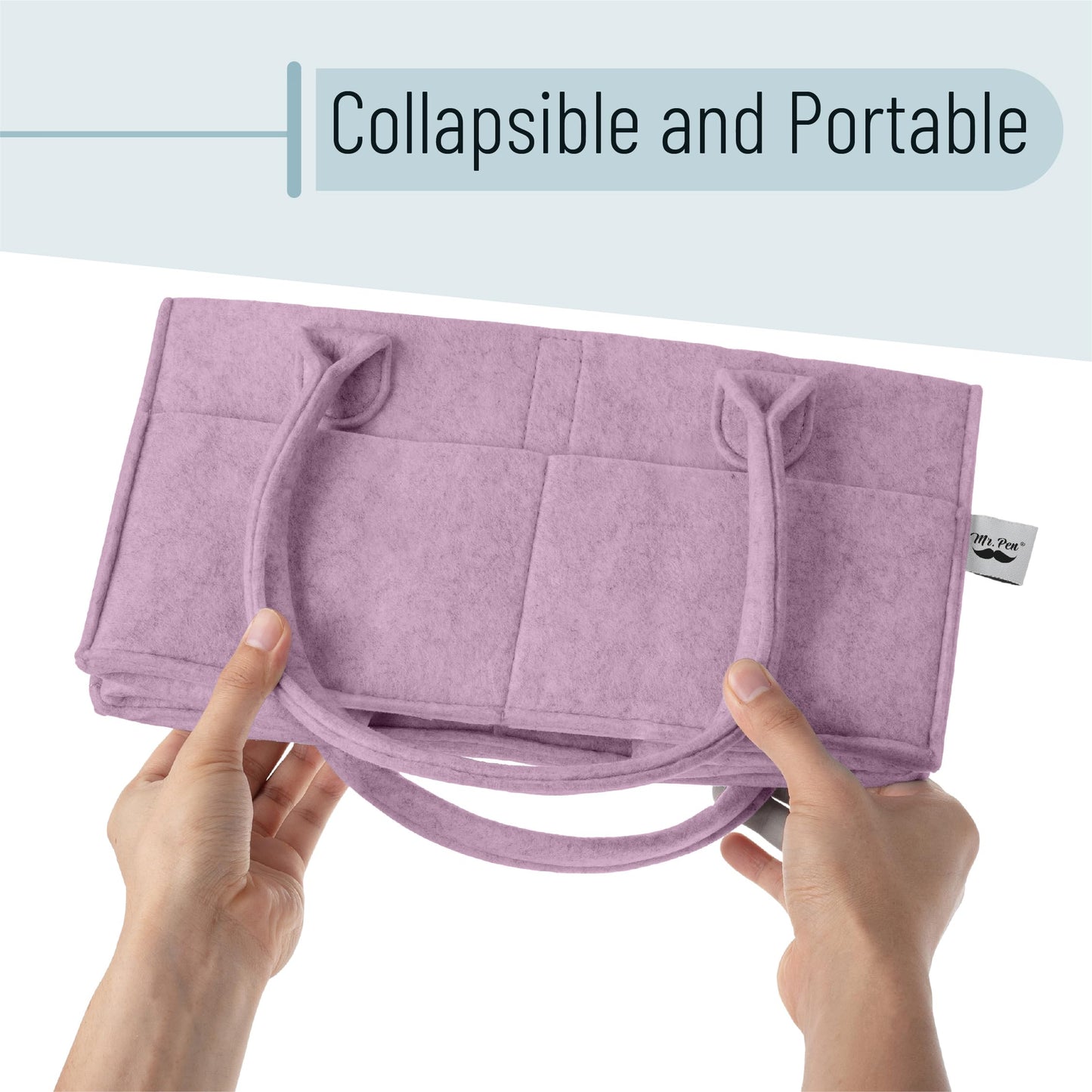 Mr. Pen- Baby Diaper Caddy Organizer, Orchid Mist, Nursery Storage Bin and Car Organizer for Diapers and Baby Wipes
