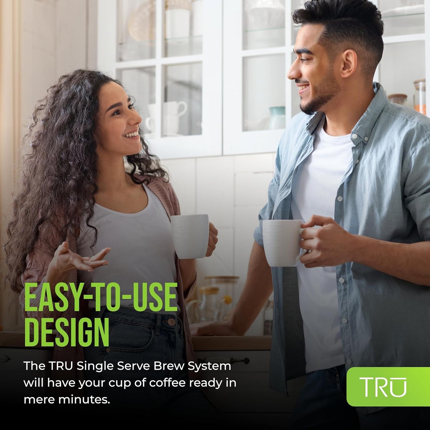 Tru Single Serve Dual Brew Coffee Maker - Premium Brewer for Coffee Capsules or Grounds - Features Self-Cleaning