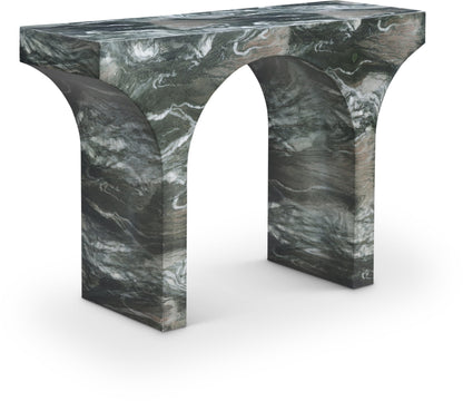 Meridian Furniture Pomezia Green Marble Finish Console Table