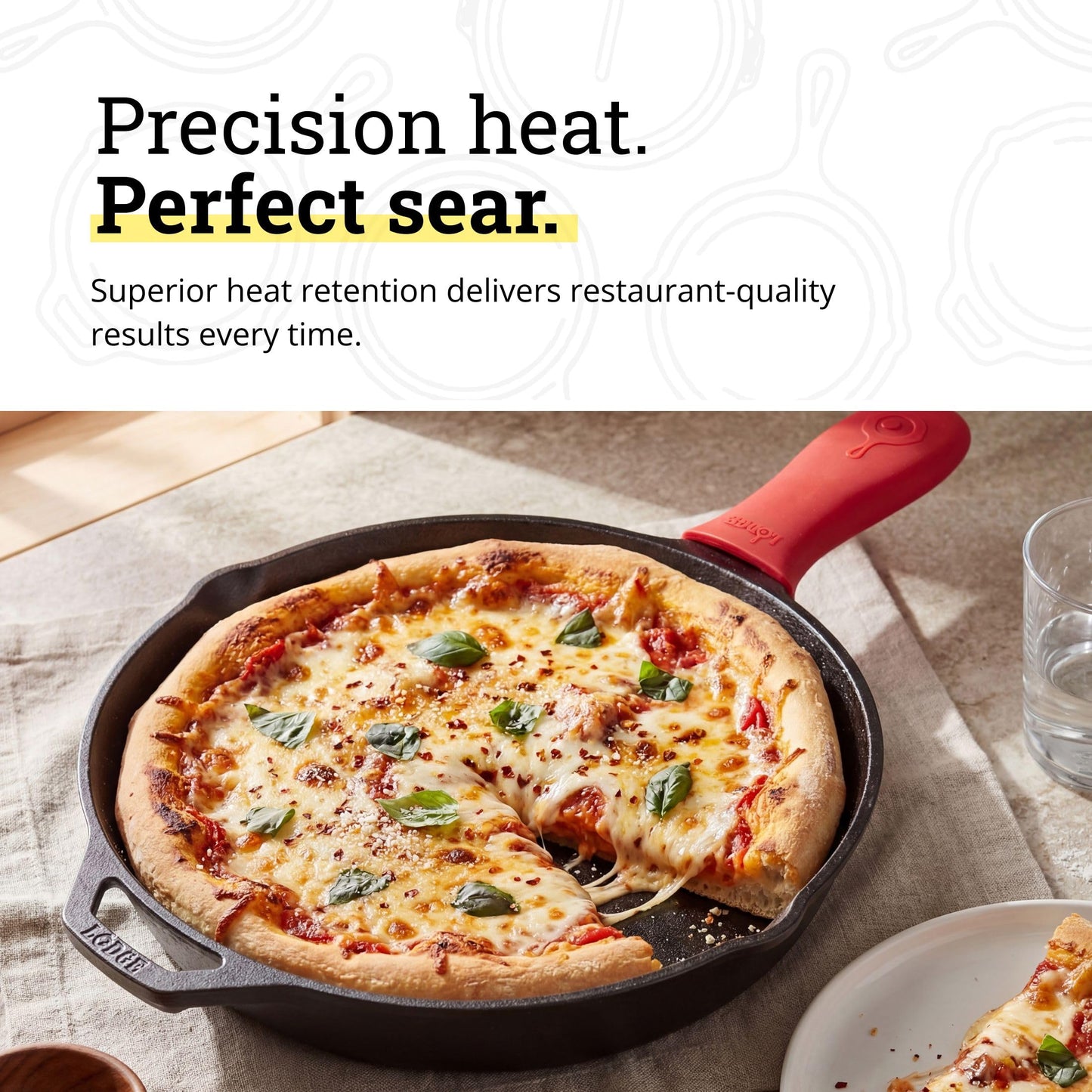 Lodge Seasoned Cast Iron Skillet - Quality Frying Pan for the Stove, Oven, Grill & Campfire - Includes Silicone Hot Handle Holder - Non-Toxic, Nonstick & Long-Lasting - 12 Inches