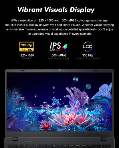 BLUEING Laptop Computer with AMD 3020e (Up to 2.6GHz), Laptop 8GB DDR4 512GB SSD (Up to 32GB + 2TB), 15.6-Inch 1080P FHD IPS Display, Win11, HDMI, Type-C, 38WH Battery, Laptops