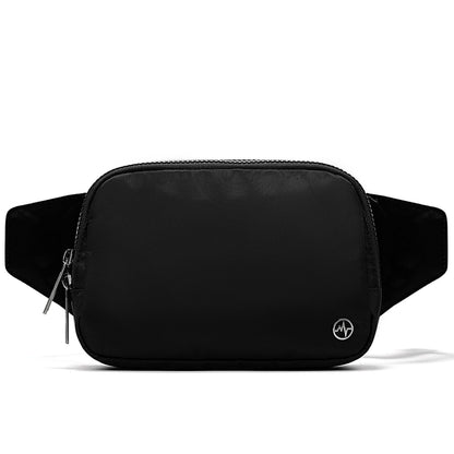 Pander Belt Bag Large 2L, Nylon Fanny Pack Purse for Women and Men with Adjustable Strap, Black Onyx, Large, Solid
