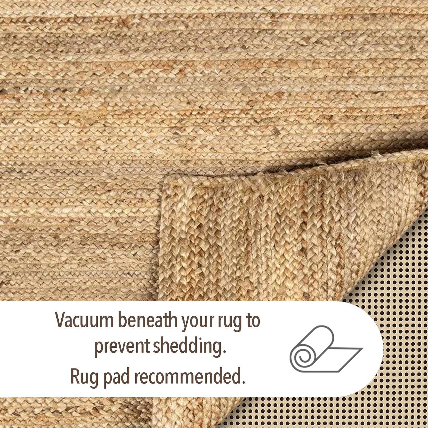 '-18x30 Inch Chardin home Hand Woven Natural Jute Braided Rug Oval | Vintage Boho Reversible Doormat for Entryway, Front