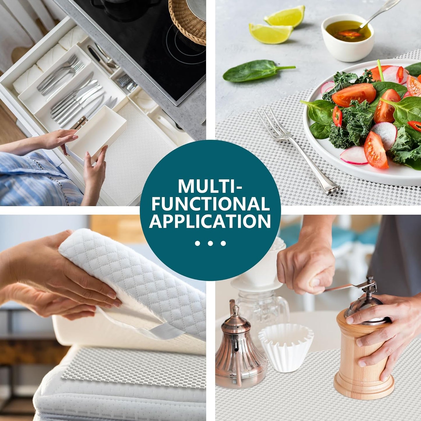 Skiennix Non-Slip Rug Pad Gripper - Extra Thick 2x3 Feet Anti-Skid Mat for Hardwood Floors