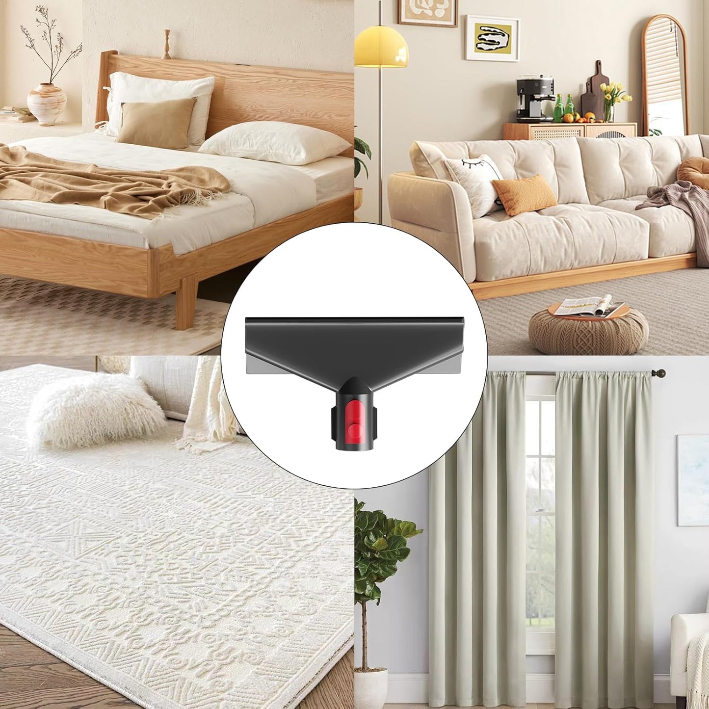 Vacuum Cleaner Brush Head Compatible with Dyson V7 V8 V10 V11 V15, Mattress Sofa Tool, Quick Release Nozzle