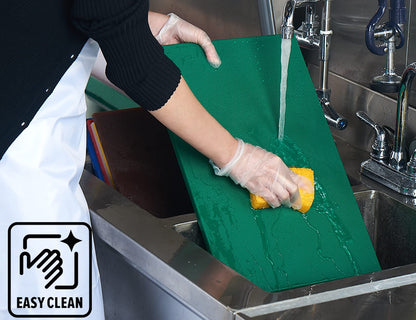 CURTA Cutting Boards for Kitchen, 24" x 18" x 0.5" Green Color Coded Plastic Commercial Chopping Board Anti Slip Surface Dishwasher Safe