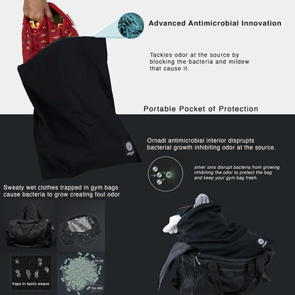 14.5 17 inch Waterproof Sweaty Clothes Bag Antimicrobial Wet Dry Pouch Inhibits Bacteria & Smelly Odor from Dirty Sport