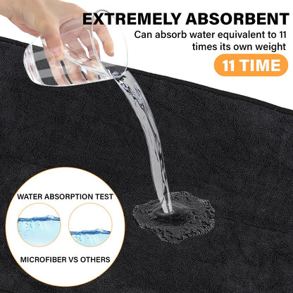 Ecopandy Shiny Cleaning Wipes, 3Pack Shiny Cloths Drying Towels,Shower Doors Drying Towels,16 * 16" Streak Free Glass Window Car Mirror Super Absorben Microfiber Cleaning Cloths (3pcs Grey 16 * 16″)