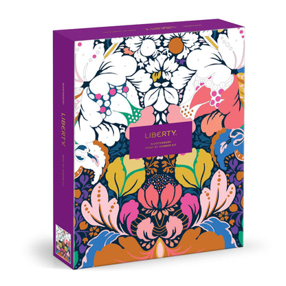 Galison Liberty Glastonbury – DIY 9 x 12 Paint by Number Kit with Iconic Liberty Print Art for Beginners and Experts Includes Paint and Brushes