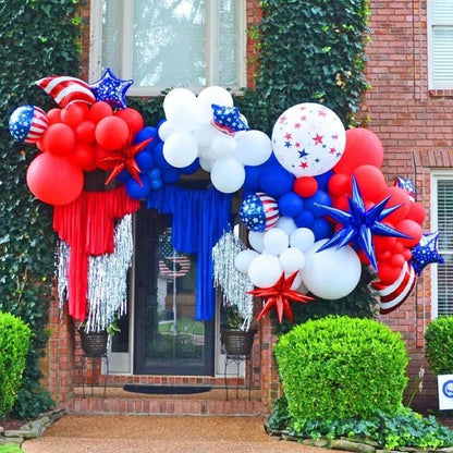YMSZ Red and Blue Balloon Garland Arch Kit, 134pcs Royal Blue and Red Latex Balloons for Birthday, Graduation, Independence Day Decorations