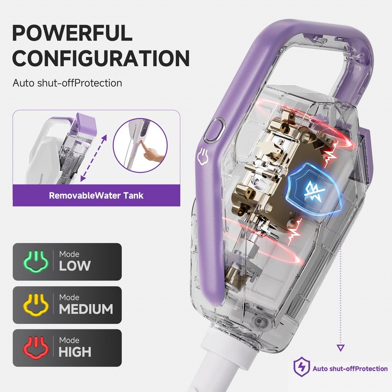 AAOBOSI Steam Mop, 1300W Powerful Detachable Handheld Steamer with 350ml Tank, 11 Multi-purpose Accessories, 23FT Power Cable, Steam Mops for Floor Cleaning, Tiles, Windows, Carpets, Furniture