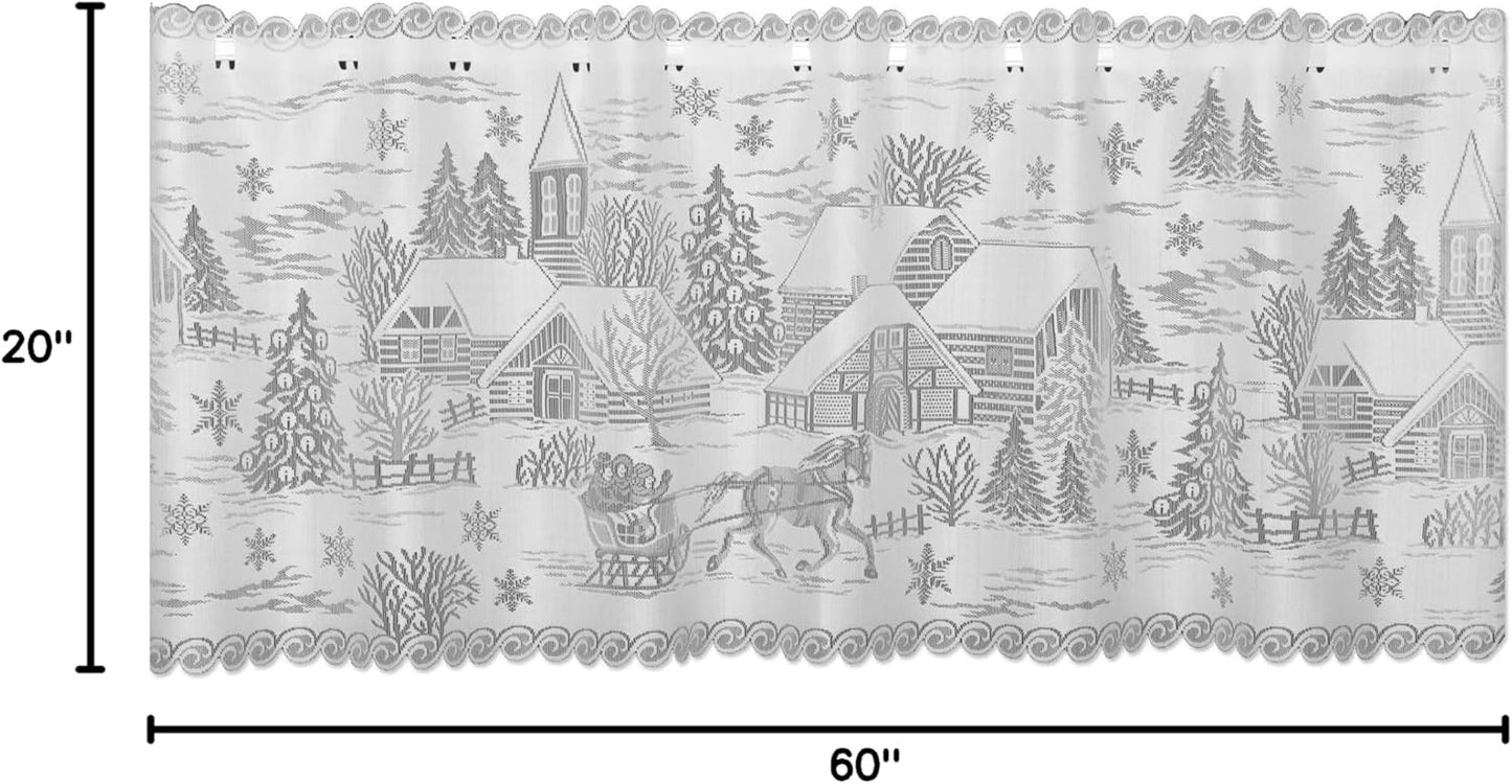 Heritage Lace 60" X 20" White Sleigh Ride 4-Way Mantle Scarf