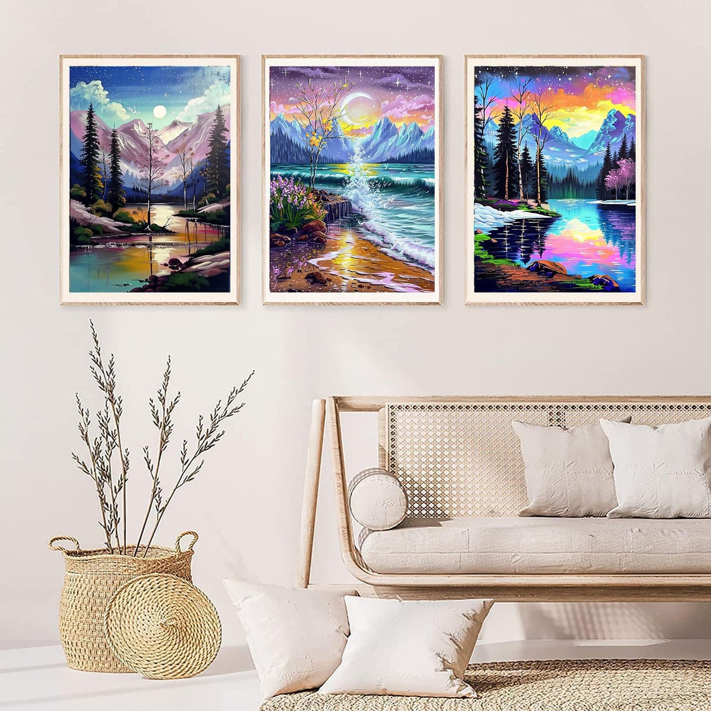 EWJRNSF 5D Diamond Painting Kits for Adults Beginners, Diamond Arts Kits Diamond Art Sets,Gem Painting Arts & Crafts Home Wall Decoration 11.8x15.7 Inches 6 Pack Landscape