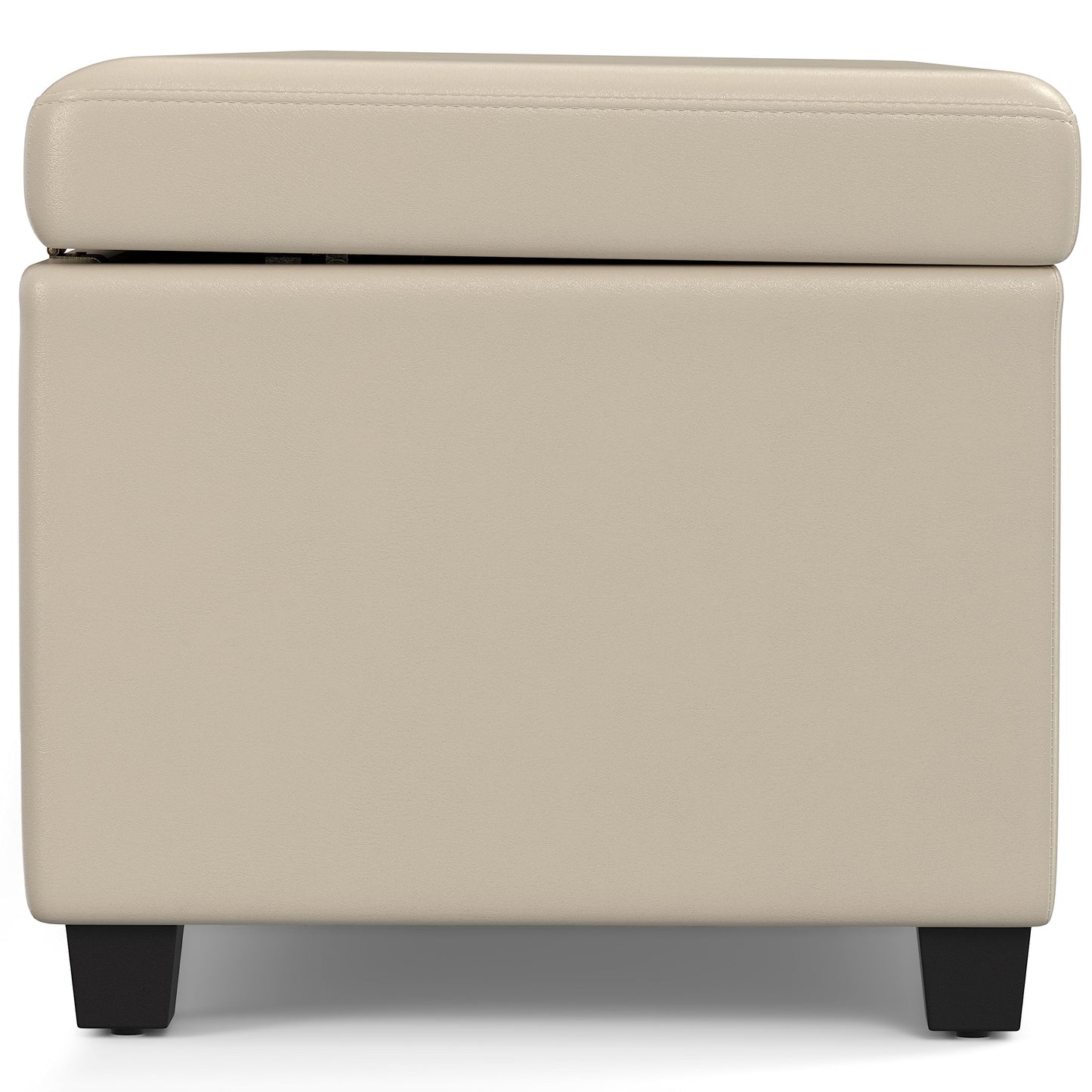 SIMPLIHOME Avalon Extra Large Storage Ottoman Bench - 54 inch Wide Upholstered Vegan Leather Rectangular Lift-Top Ottoman in Satin Cream, Contemporary Bench for Living Room with Hidden Storage