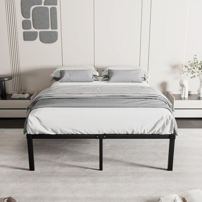 VECELO 16" Full Size Metal Platform Bed Frame,Heavy Duty Steel Slat/Easy Assembly Mattress Foundation/No Box Spring Needed