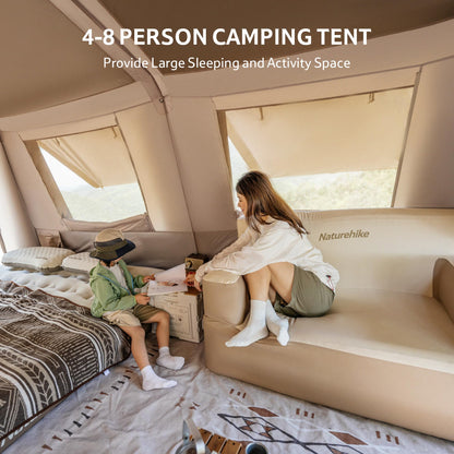 Naturehike Village Instant Tent, 4 Person 8 Person Cabin Tent with Full Rainfly, Waterproof Large Tent for Car Camping