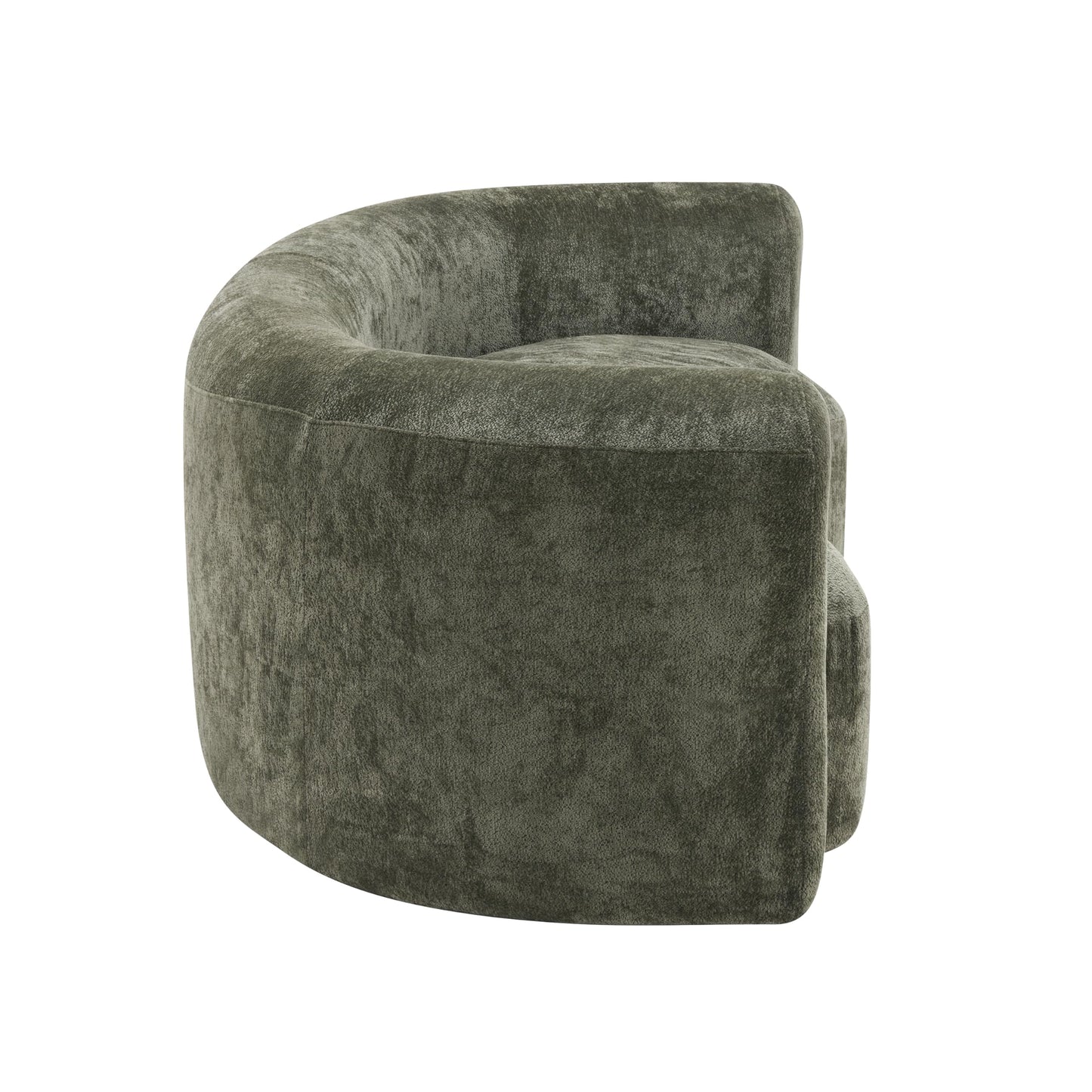 Christopher Knight Home 87.75" Curved Sleeper Sofa, 3 Seater Deep Seat Modular Floor Couch, Upholstered Chenille Fabric Comfy Cloud Couch with Round Arms & Curved Back for Living Room Bedroom, Green