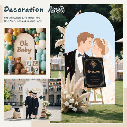 Wooden Arch Backdrop Stand: DIY Backdrops - Foldable 7.2 Ft Wedding Arch and Back Drop Stand for Party - Bridal Shower Decorations - Portable Arch Backdrop for Birthday Decorations