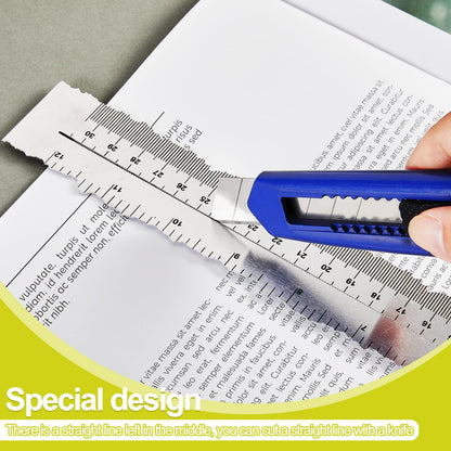 Henoyso 7 Pcs Metal Paper Tearing Ruler Deckle Edge Craft Stainless Steel Paper Cut Tool 12 Inch Irregular Edges Ruler Measurements Tool with 2 Watercolor Pen for Craft School Scrapbook
