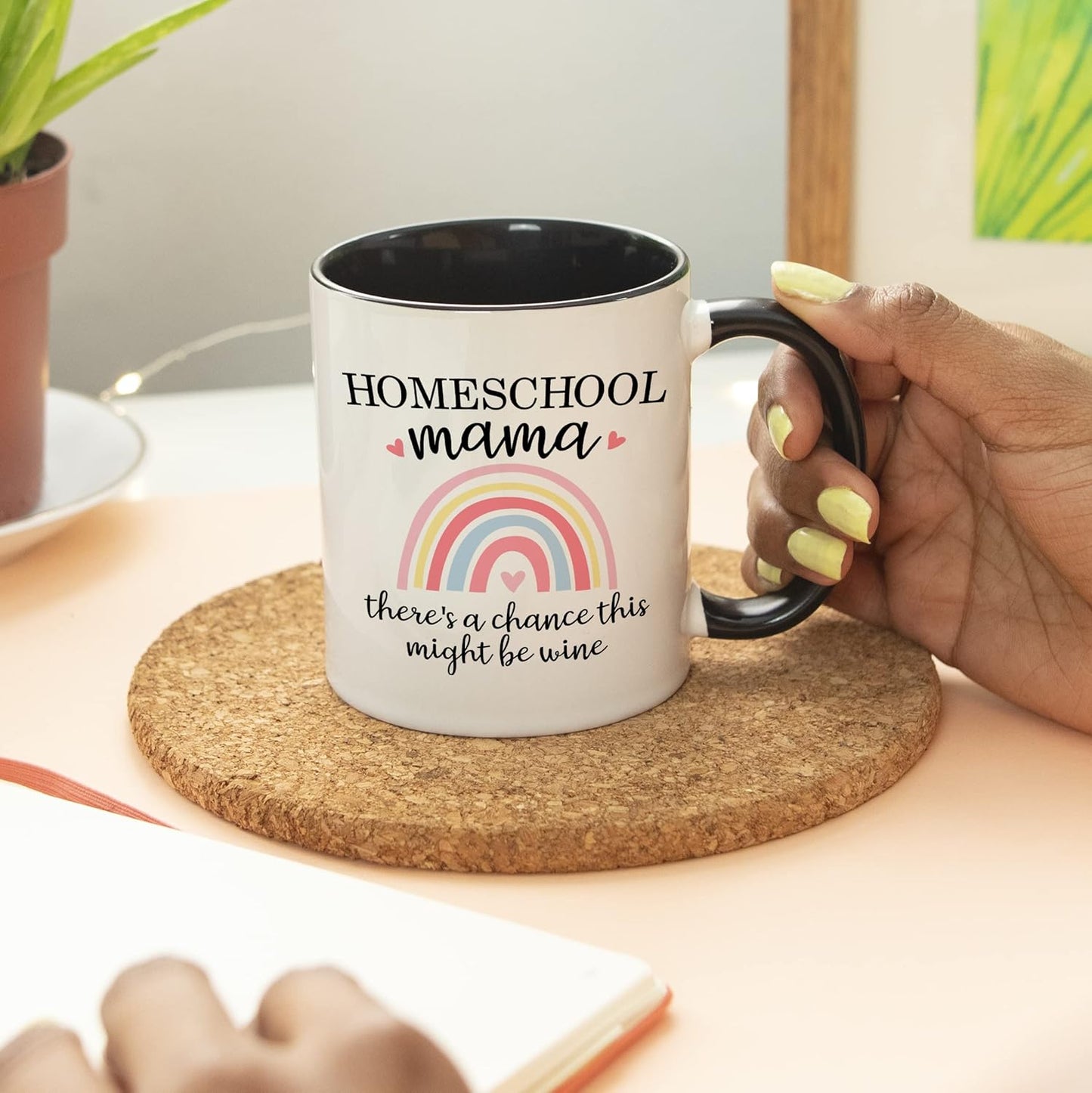 YouNique Designs Homeschool Mom Mug, 11 Ounces Unique Coffee Mug for Mothers Day, Best Mom Ever (Black Handle)
