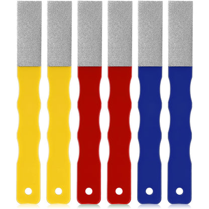 Honoson 6 Pcs Diamond Sharpening Hones Sets Color Coded Diamond Sharpening Stones Tools Flat Hand File Knife Set for Hunting, Outdoor