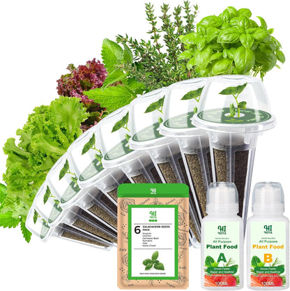 8 Gourmet Herb & Salad Seed Pod Kit, Pod (Include Seed Basil/Mint/Thyme/Romaine/Butter Head/Red&Green Leaf) Lettuce