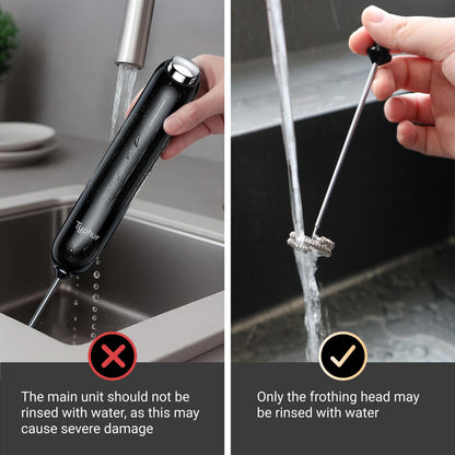 InstaWhisk Milk Frother with Variable Speed, Rechargeable Coffee Frother Wand with Detachable Double Whisk, Drink Mixer Handheld Electric Stirrer for Latte, Cappuccino, Matcha, Almond Milk (Orange)
