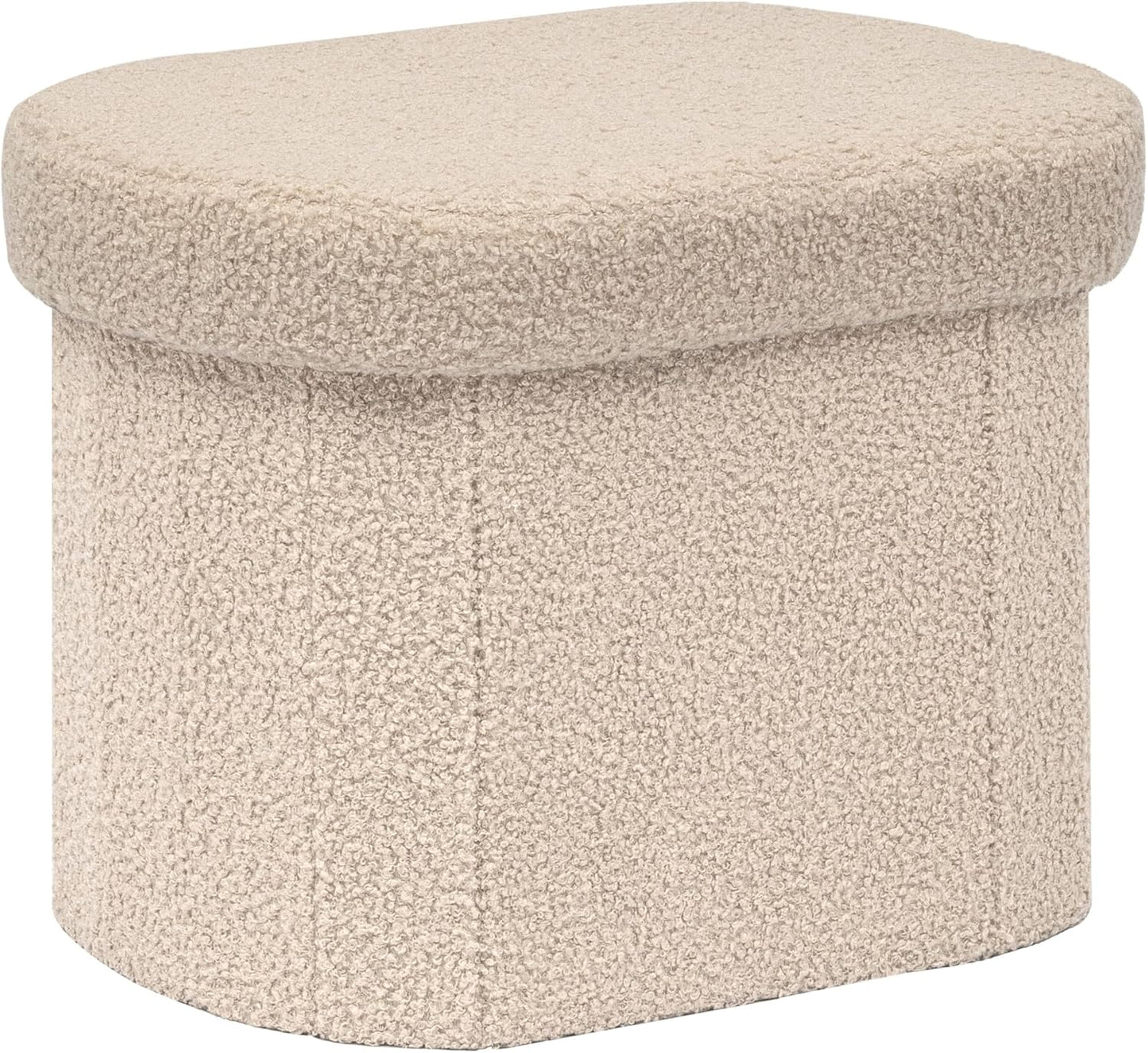 16.1"x12.2"x12.2" PINPLUS Storage Ottoman Boulce Tufted Folding Small Ottomans Bench Foot Rest with Storage (Beige)