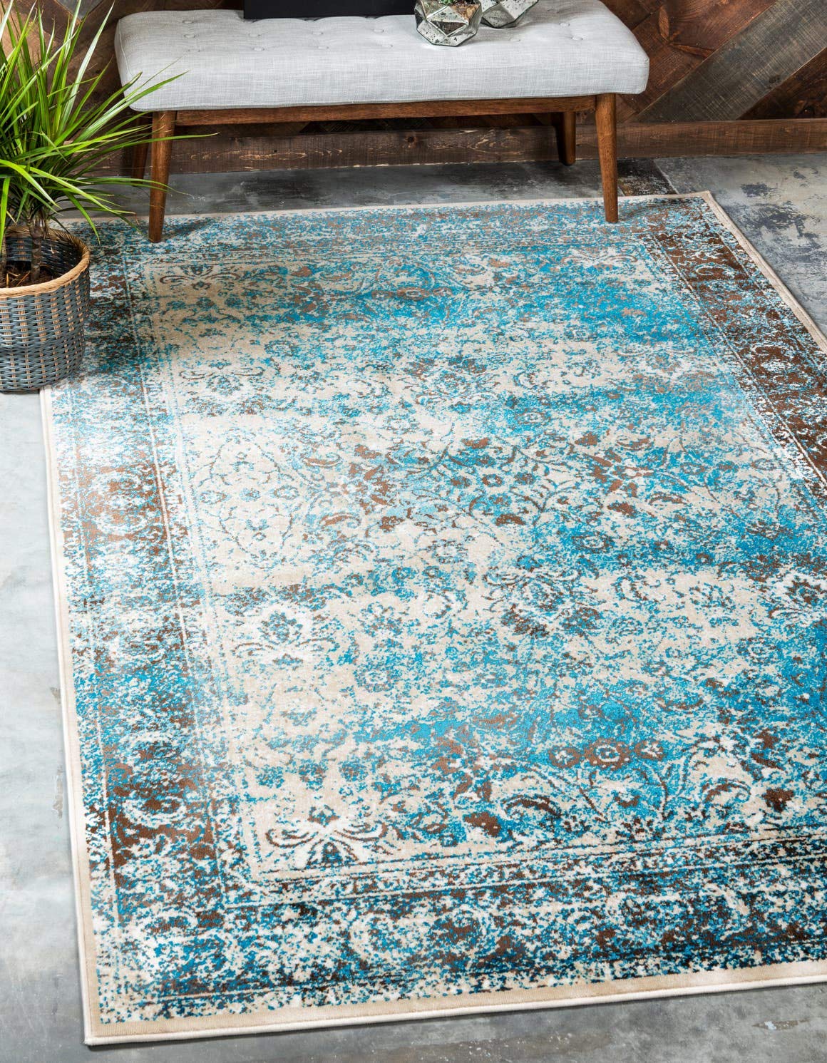 Unique Loom Imperial Collection (10' 0 x 13' 0 Rectangular, Ivory/ Turquoise)