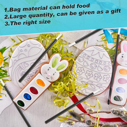 150 Pcs PYO Paint Your Own Mini Paint Brushes for Cookies Disposable with Soft Brush Head Wands with 150 Pcs Cookie Packaging Bags Edible Cupcakes