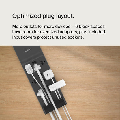 Belkin 12-Outlet Surge Protector Power Strip - 12 AC Outlets, 8ft Flat Plug, 3,940 Joules Protection for Home & Office