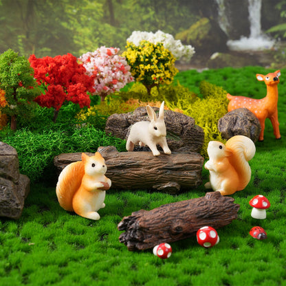 FCKLVMC 43 Pcs Mini Fairy Garden Accessories Outdoor Kit, Fairy House Accessories Including Resin Animals, Miniature Figurines Micro Landscape Ornaments, Fairy Garden Starter Kit for DIY Dollhouse