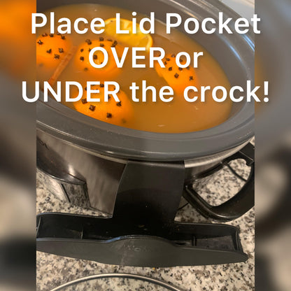Lid Pocket Slow Cooker Lid Holder | Fits Most Slow Cookers | Keeps Countertops Clean | Crock Pot Kitchen Pot Organizer | Works With Most Crocks