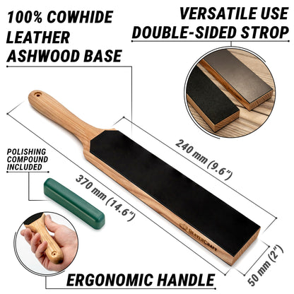 BeaverCraft Wood Carving Kit for Beginners S15 with Detail Chip Sloyd Whittling Knives, Dual-Sided Leather Strop Kit for Knife Sharpening LS6P1, Cut Resistant Gloves Level 5 for Woodworking Food Prep