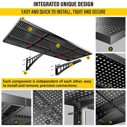 Aecxm 4-Pack 1.64x4ft Adjustable Garage Wall Shelving 1120lbs Load Capacity Heavy Duty Wall Mounted Storage Shelf Metal Floating Shelves for Garage(Black)