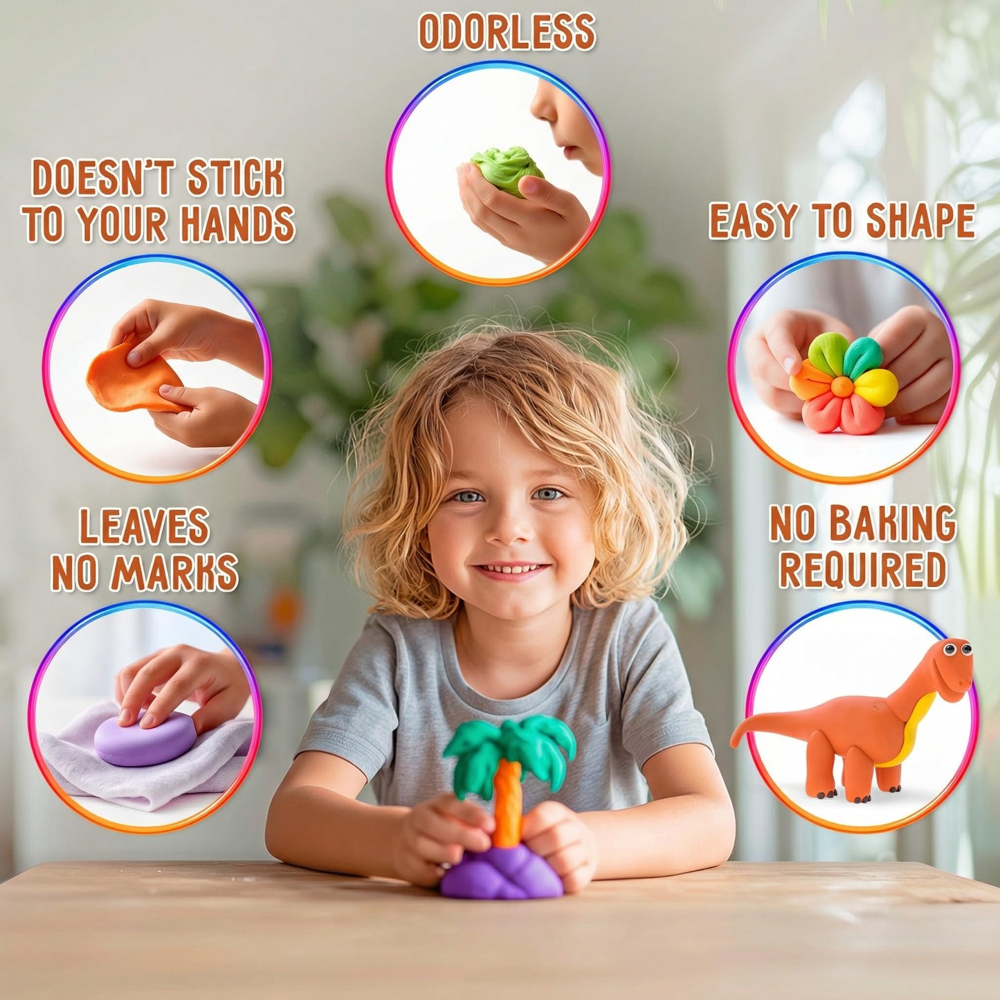Mr.Klay Air Dry Modeling Clay for Kids - Dinosaurs DIY Art and Crafts Modeling Kit with Tools - Interactive Magic Molding Clay - Creative Learning Educational Toys for Kids
