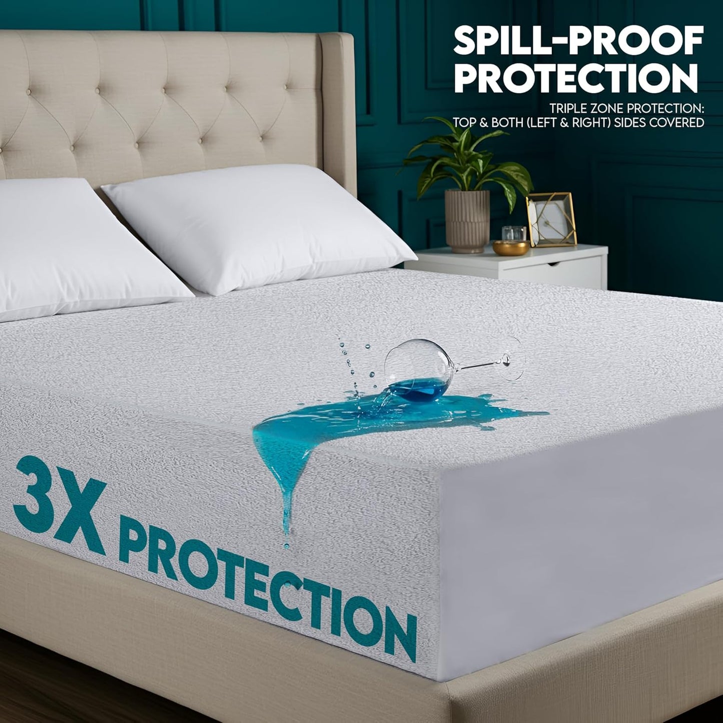 Utopia Bedding Waterproof Mattress Protector - Soft & Breathable Twin Size Dual-Sided Terry Cover