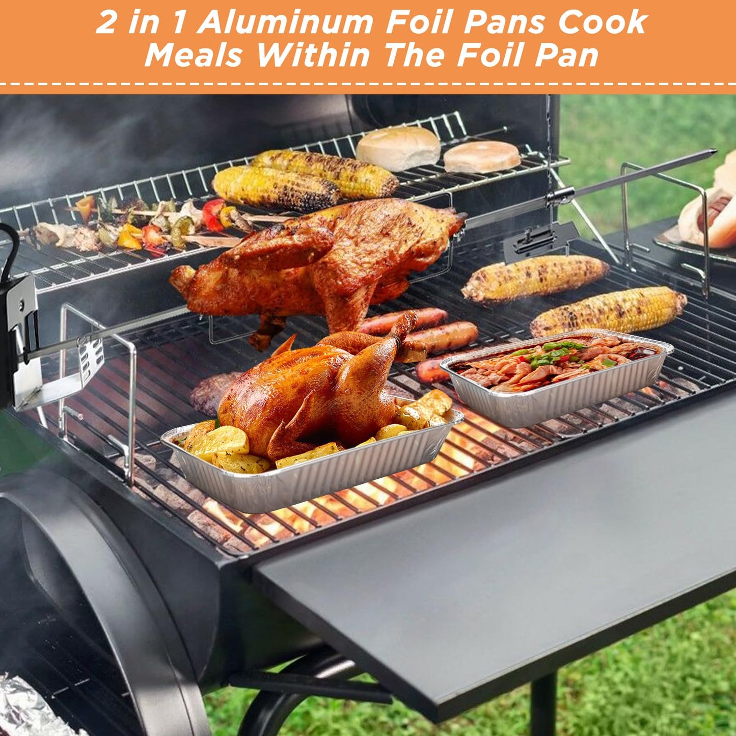 Sageme 20 Pack Weber Grills Compatible Drip Pans 6415 for Weber Grills Spirit Gas Grills, Q Grills, Genesis and Genesis II LX 200 300 Series Disposable Aluminum Foil Grease Trays 6 x 1.4 x 8.6 Inches