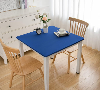 34 34 Inch Wolkemer Fitted Square Tablecloth Spandex Stretch Blue Cocktail Table Cover Elastic Edge Table Topper Cap