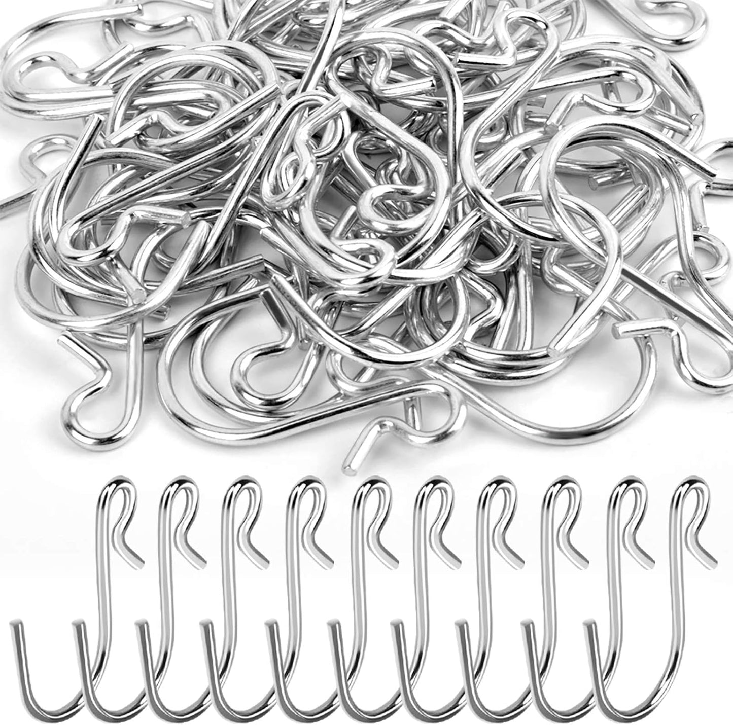 HNYYZL 30 Pack S Shaped Hooks - Stainless Steel Metal Hangers for DIY Crafts, Jewelry, Key Chains