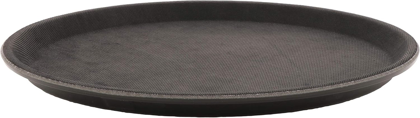 G.E.T. NS-1100-BK BPA-Free Non-Slip Plastic Round Serving Tray, 11", Black