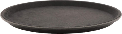 G.E.T. NS-1100-BK BPA-Free Non-Slip Plastic Round Serving Tray, 11", Black