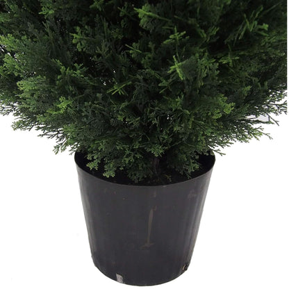 Oakestry 8ft Artificial Cedar Tree Potted Green Faux Cedar UV Resistant Tall Indoor Outdoor Home Office Patio Front Door Decoration Realistic Evergreen Maintenance Free Seasonal Faux Plant